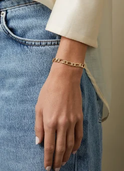Geelgouden schakelarmband Timeless Treasures 19 cm