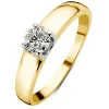 Geelgouden solitairring, 0.60 ct diamant, Groeibriljant
