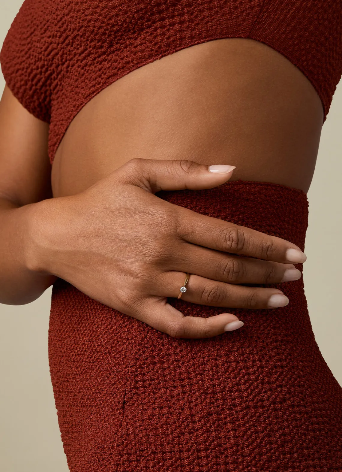 Geelgouden solitairring, 0.22 ct diamant, Groeibriljant