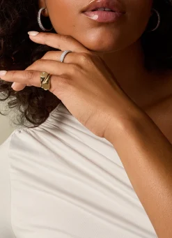 Geelgouden zegelring, 0.03 ct diamant, Timeless Treasures