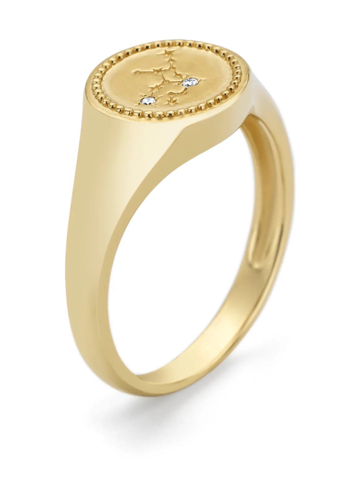 Geelgouden zegelring, Zodiac-Virgo (Maagd)