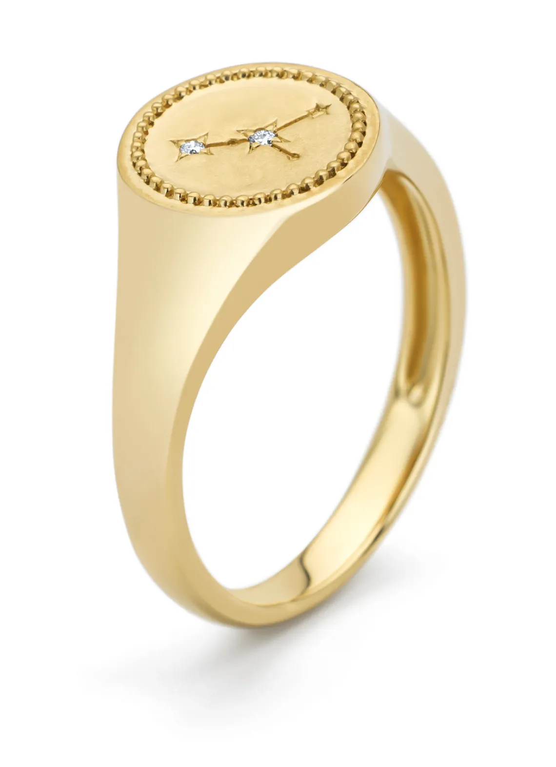 Geelgouden zegelring, Zodiac-Cancer (Kreeft)