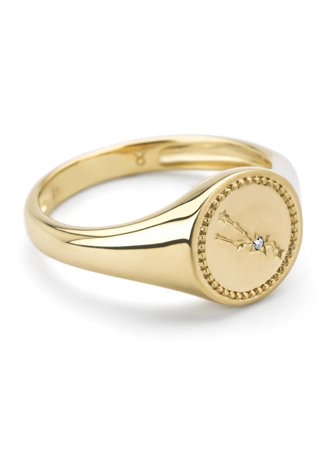 Geelgouden zegelring, Zodiac-Taurus (Stier)