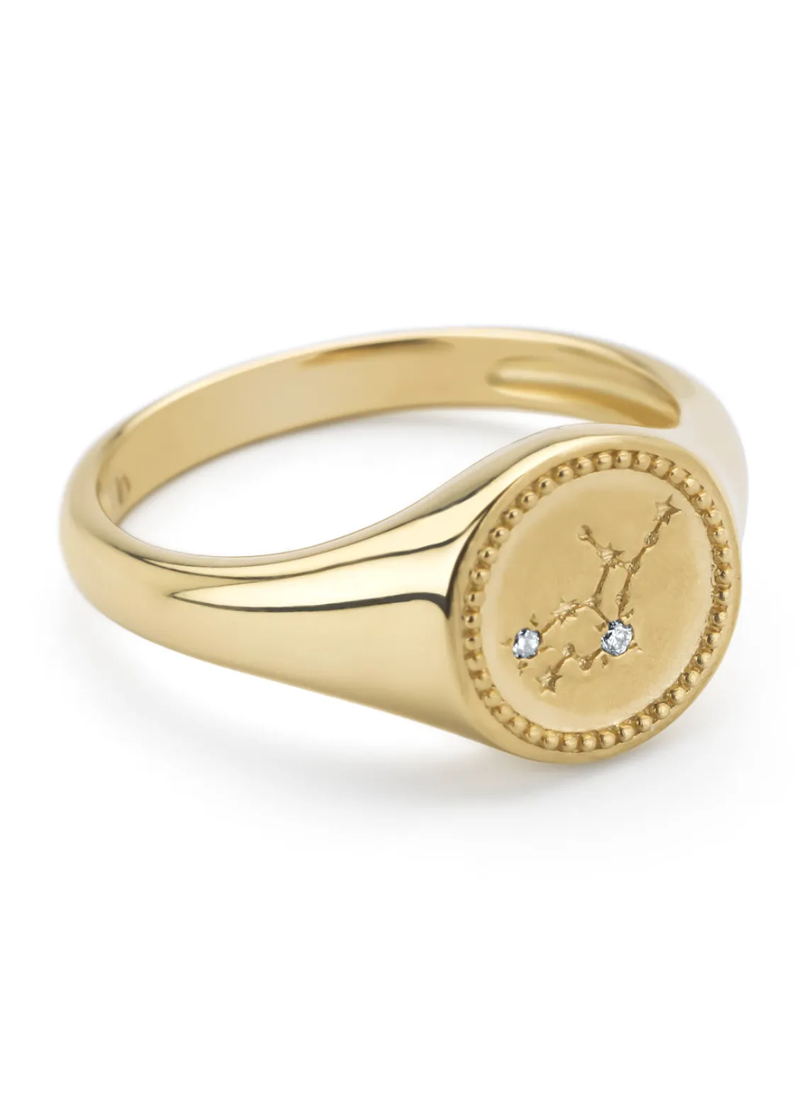Geelgouden zegelring, Zodiac-Virgo (Maagd)