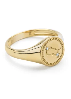 Geelgouden zegelring, Zodiac-Gemini (Tweeling)