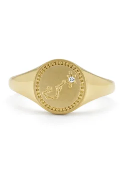 Geelgouden zegelring, Zodiac-Scorpio (Schorpioen)