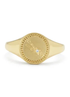 Geelgouden zegelring, Zodiac-Taurus (Stier)