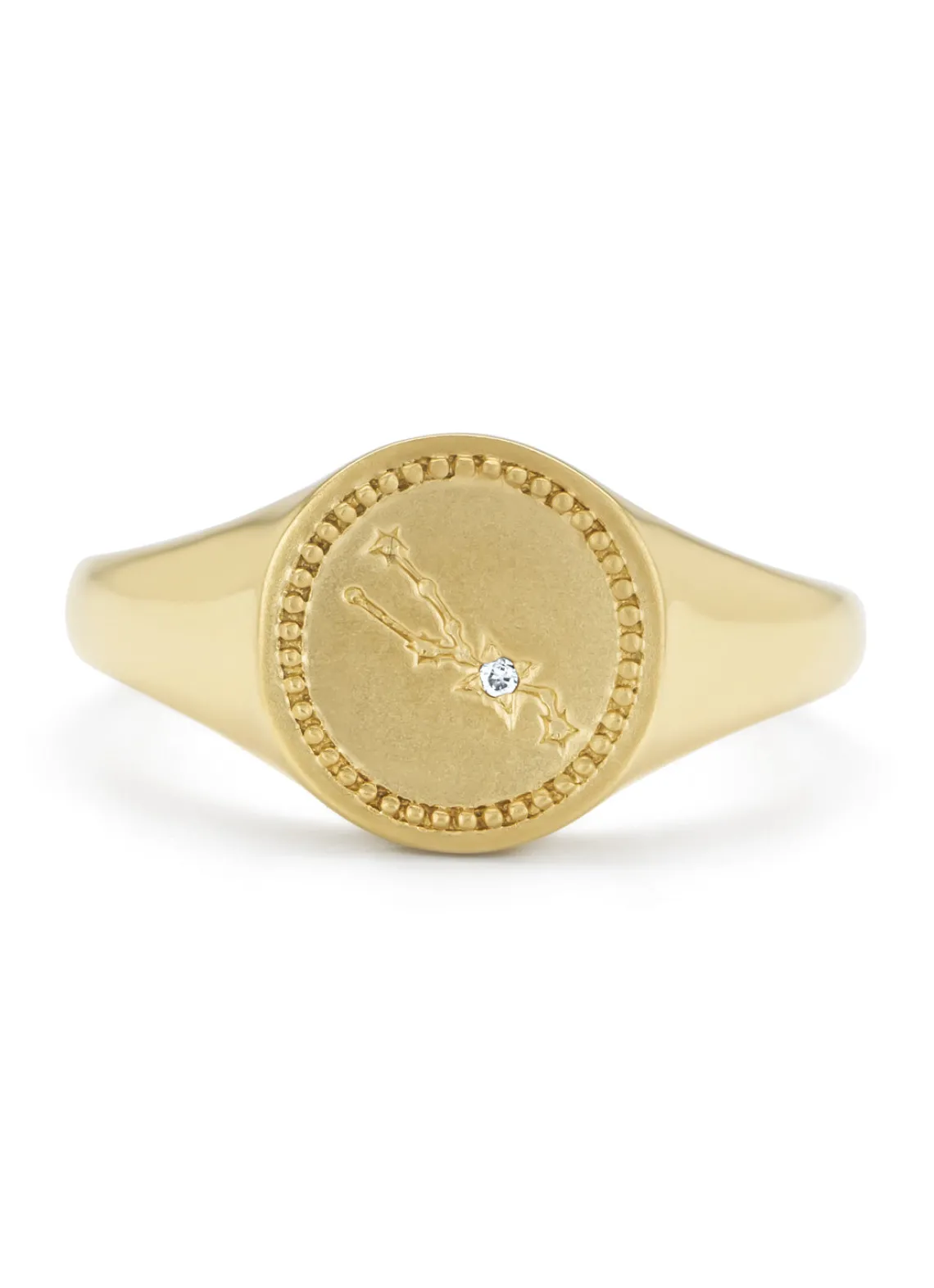 Geelgouden zegelring, Zodiac-Taurus (Stier)