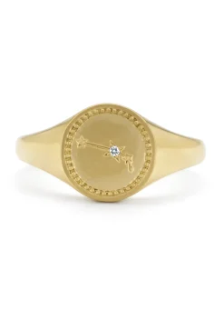 Geelgouden zegelring, Zodiac-Aries (Ram)