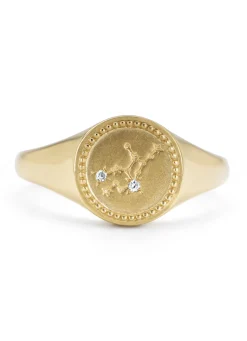 Geelgouden zegelring, Zodiac-Virgo (Maagd)