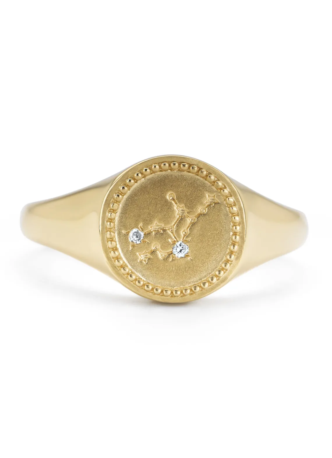 Geelgouden zegelring, Zodiac-Virgo (Maagd)