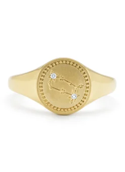 Geelgouden zegelring, Zodiac-Gemini (Tweeling)