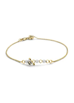 Gouden armband, 0.09 ct diamant, Queen Bee