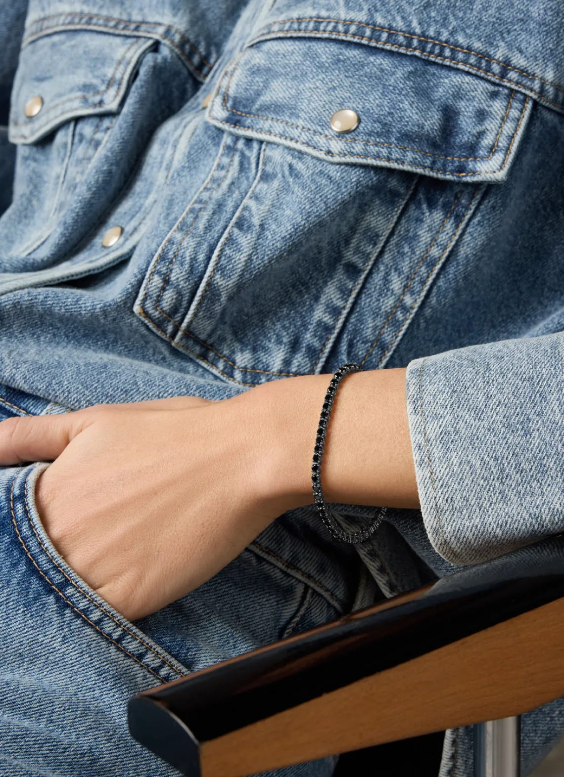 Gouden armband, 7.14 ct diamant, Tennis bracelet