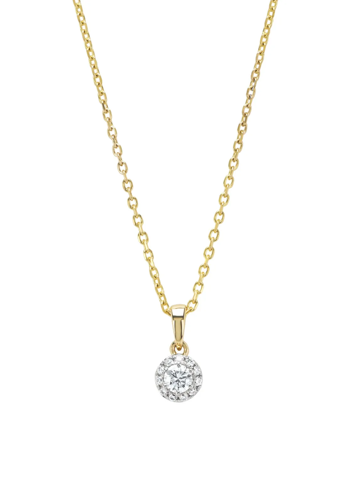 Gouden collier, 0.15 ct diamant, Starlight