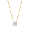 Gouden collier, 0.21 ct diamant, Hearts & Arrows