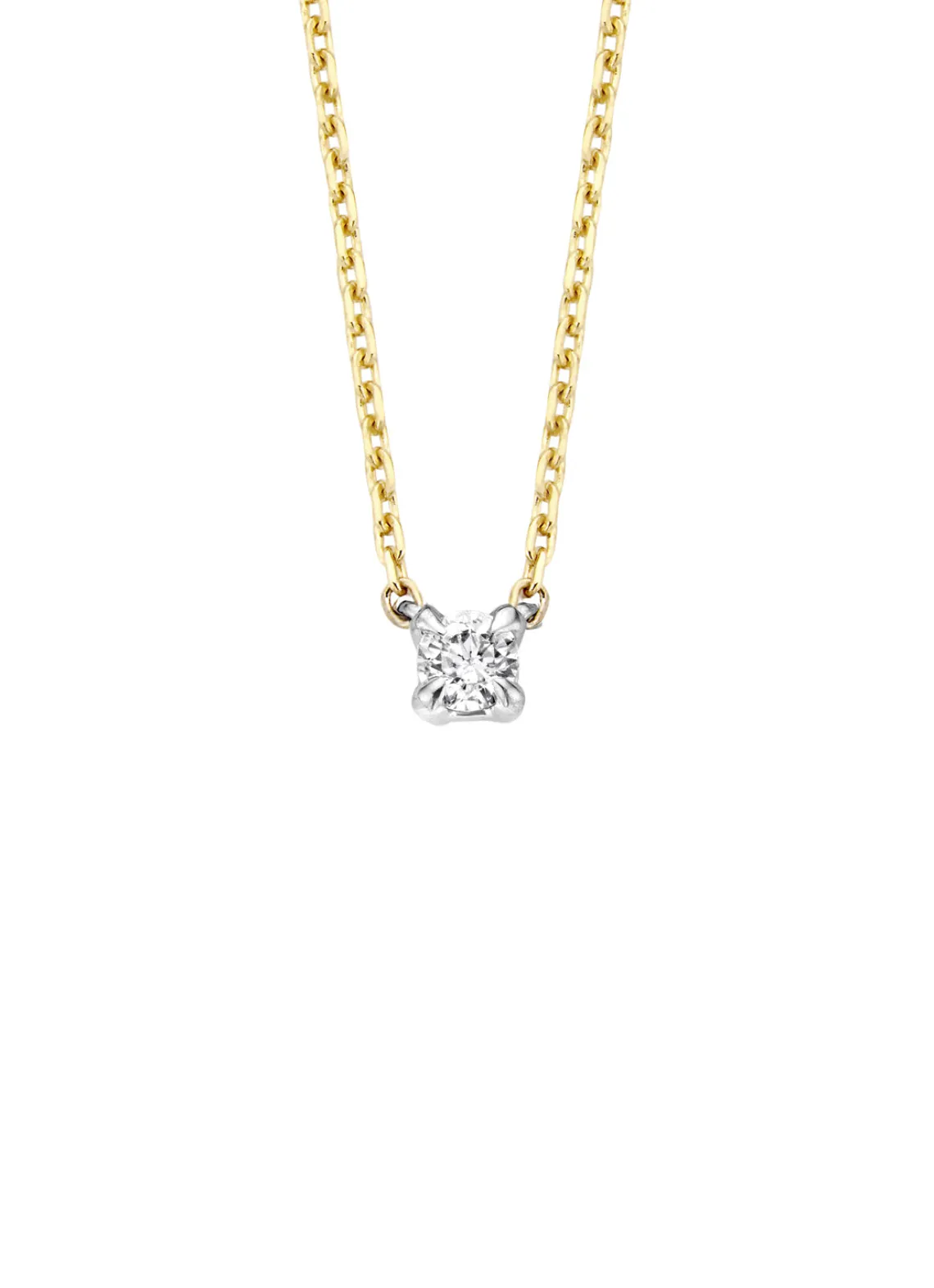 Gouden collier, 0.10 ct diamant, Starlight