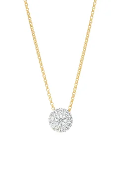 Gouden hanger, 0.43 ct diamant, Hearts & Arrows