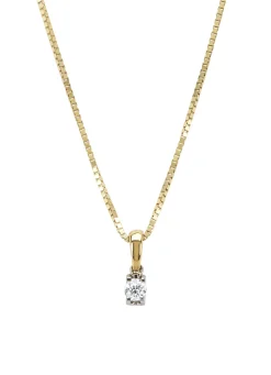 Gouden hanger, 0.11 ct diamant, Groeibriljant