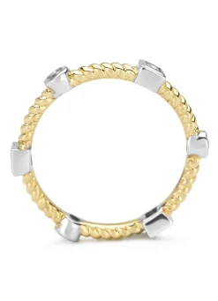 Gouden ring, 0.18 ct diamant, Ensemble