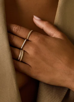 Gouden ring, 0.14 ct diamant, Ensemble