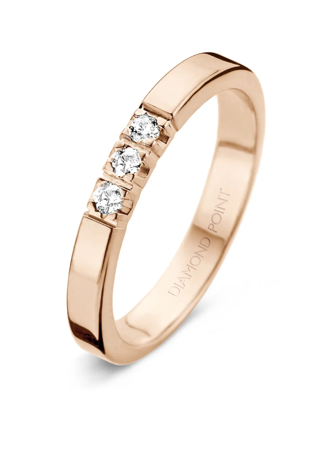 Roségouden alliance ring, 0.21 ct diamant, Groeibriljant