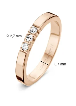 Roségouden alliance ring, 0.21 ct diamant, Groeibriljant