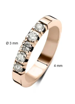 Roségouden alliance ring, 0.50 ct diamant, Groeibriljant