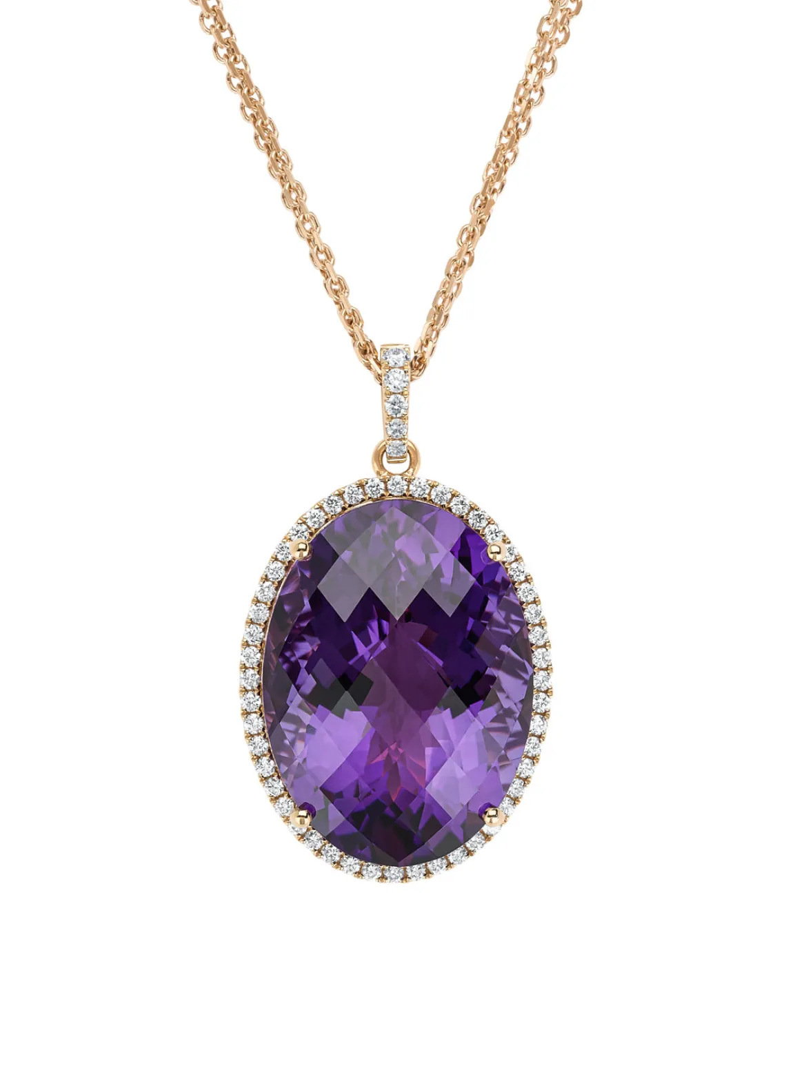 Roségouden collier, 39,25 ct amethist, Gallery