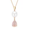 Roségouden hanger met collier, 1.11 ct roze kwarts, Rivièra