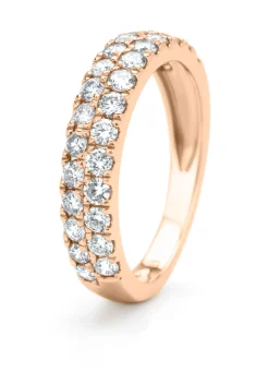 Roségouden ring, 0.98 ct diamant, Ensemble