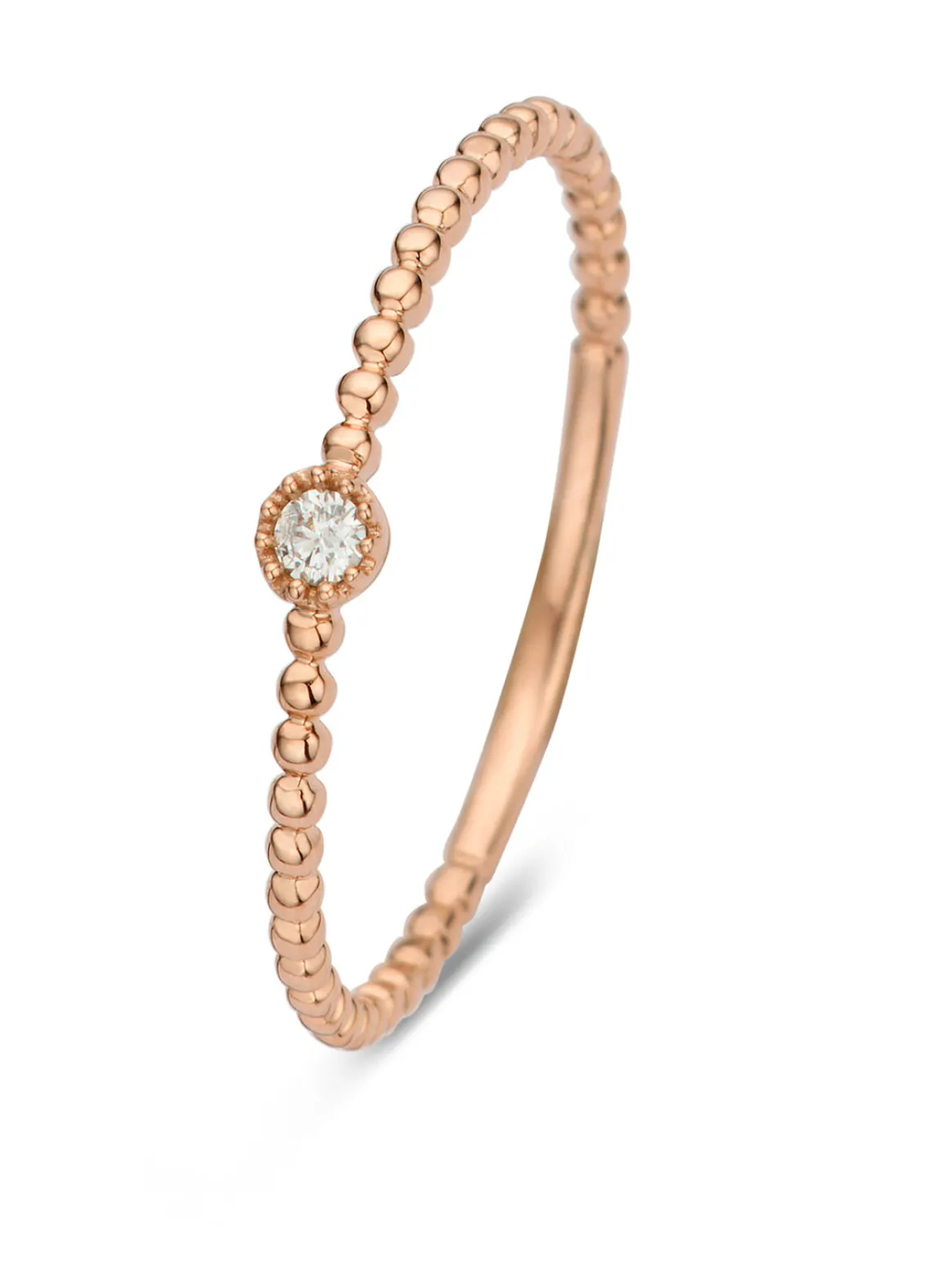 Roségouden ring, 0.03 ct diamant, Joy