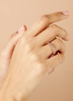 Roségouden ring, 0.98 ct diamant, Ensemble