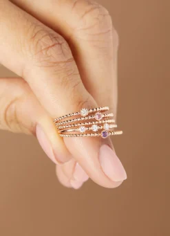 Roségouden ring, 0.03 ct diamant, Joy