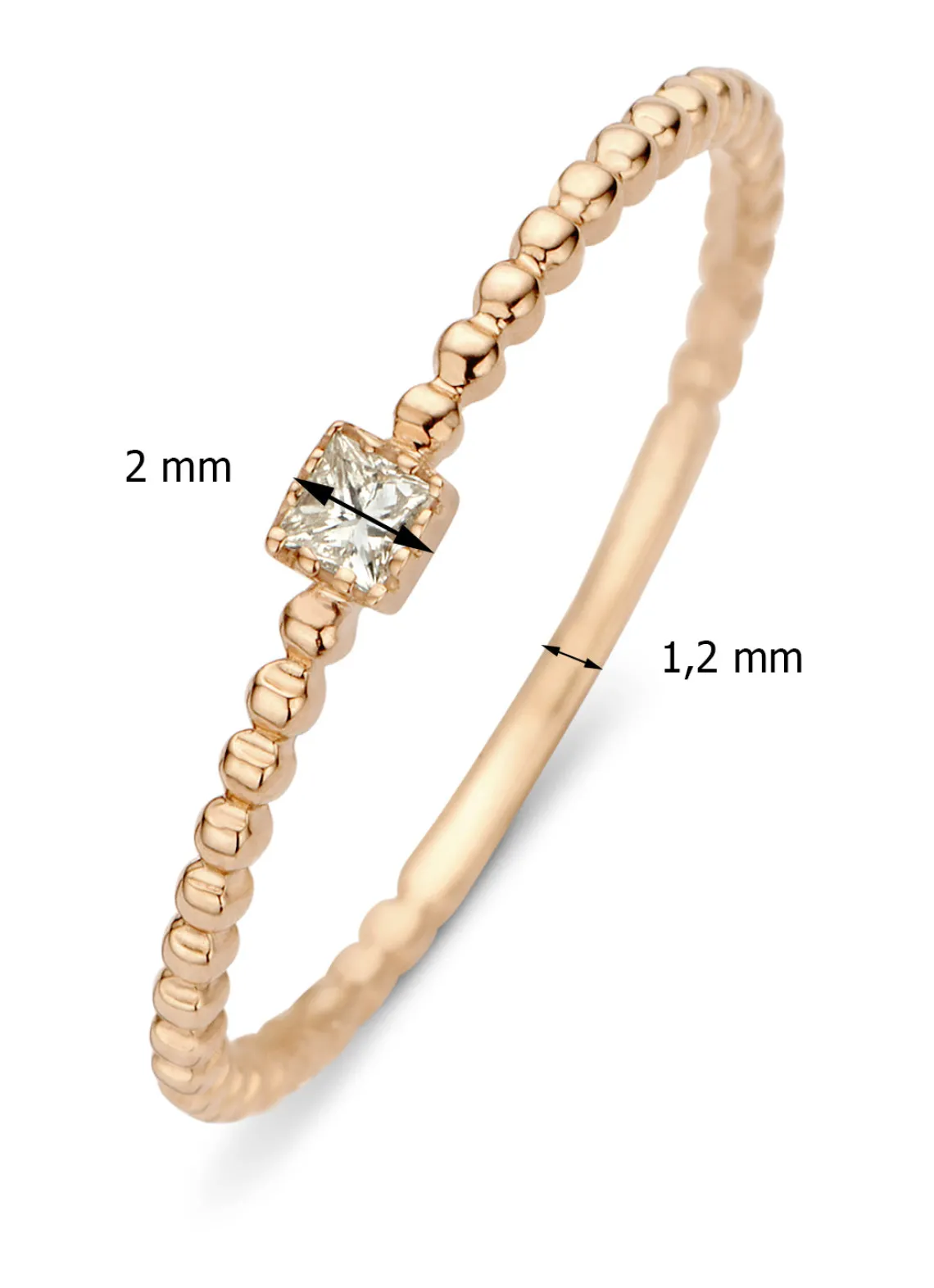 Roségouden ring, 0.04 ct diamant, Joy