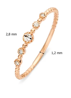 Roségouden ring, 0.09 ct diamant, Joy