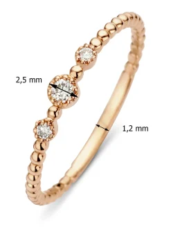 Roségouden ring, 0.07 ct diamant, Joy