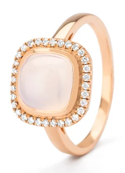 Roségouden ring, 2.32 ct maansteen, Little Drops
