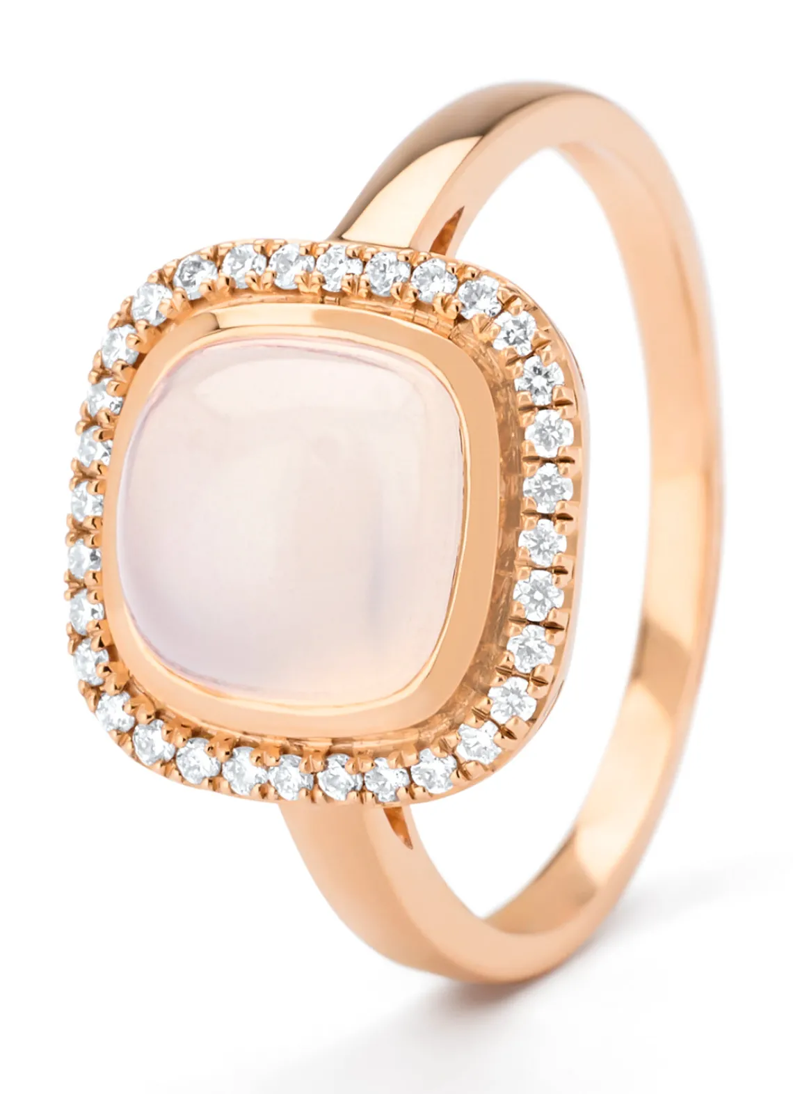 Roségouden ring, 2.32 ct maansteen, Little Drops