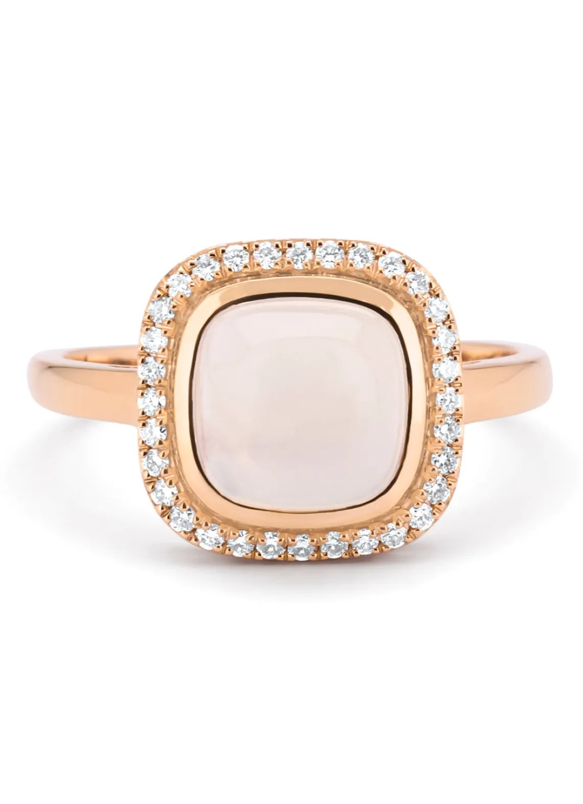Roségouden ring, 2.32 ct maansteen, Little Drops
