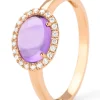 Roségouden ring, 1.20 ct paarse amethist, Little Drops