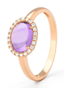 Roségouden ring, 1.20 ct paarse amethist, Little Drops
