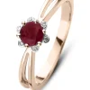 Roségouden ring, 0.44 ct robijn, Empress