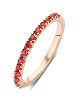 Roségouden ring, 0.42 ct robijn, Ensemble