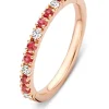 Roségouden ring, 0.26 ct robijn, Ensemble