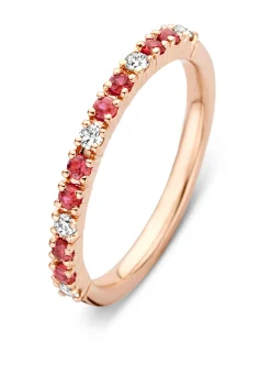 Roségouden ring, 0.26 ct robijn, Ensemble