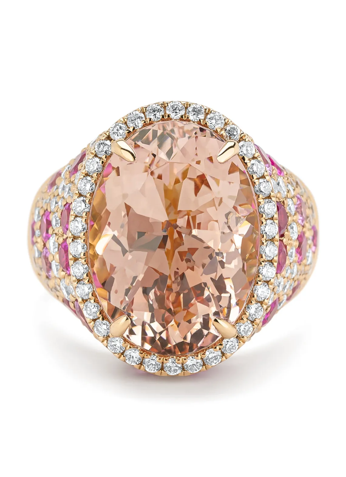 Roségouden ring, 10.30 ct roze morganite, Gallery