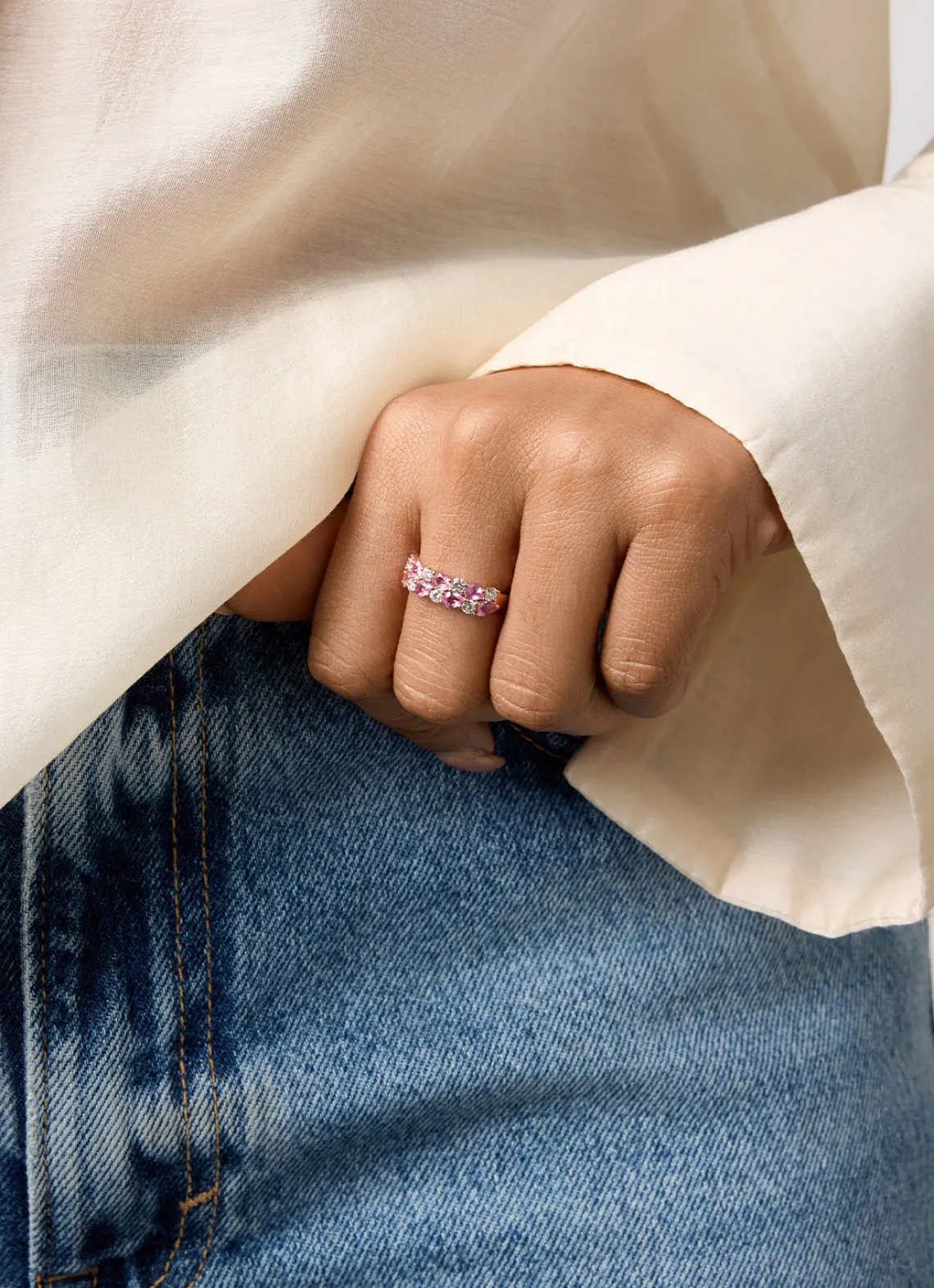 Roségouden ring, 1.65 ct roze saffier, Eden