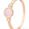 Roségouden ring, 0.54 ct rozenkwarts, Little Drops