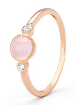 Roségouden ring, 0.54 ct rozenkwarts, Little Drops